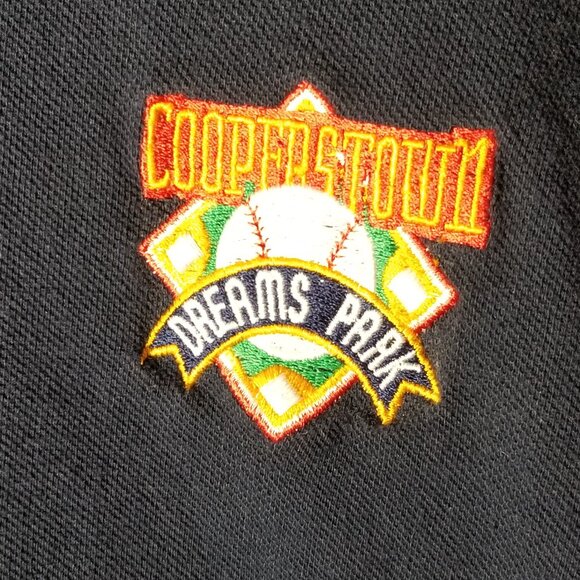 Cooperstown Dream Park Polo Men Large Navy HOF MLB Canton Embroidered 💯 Cotton - Picture 3 of 4